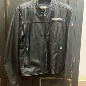 Leather Harley Davidson motorcycle jacket